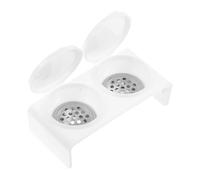 JEWEDECO Dual Cup Nail Soaker Bowl with Lid Acrylic and Stainless Steel Material Prevents Liquid Evaporation and Manicure Care for Acrylic and Natural Nails