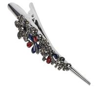 JEWEDECO Duckbill Clip Rhinestone Studded Bobby Pin Decorative Elegant Alloy Hair Styling Barrette for Women Travel Fix Hair Firmly