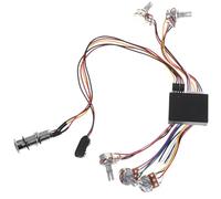JEWEDECO Electric Guitar with Bass, Treble Control and Volume 3-band Equalizer Circuit Wiring in Silver for Bass Guitar and Piezo Equipped Instruments