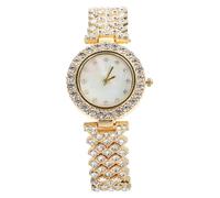 JEWEDECO Elegant Gold Women Watch with Rhinestone Decor and Build Precise Movement for Accurate Timekeeping Stylish Simple Design Suitable for Daily Wear and Gifts