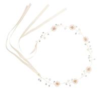 JEWEDECO Elegant Handmade Daisy Floral Wreath Headband for Brides with Alloy Material, Charming Golden Colour, for Birthdays and Dress on Ordinary Day