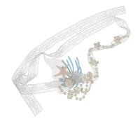 JEWEDECO Elegant Pearl and Lace Sea Creature Headband Hair Accessory for Vacation Beaches and Lover Dating, Comfortable and Easy to Wear Fashion Headdress for Travel Holidays