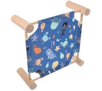 JEWEDECO Elevated Hamster Camp Bed Detachable Hamster Rabbit Bed Secure Sleeping Spot Easy to Store Natural Wood Cloth Rectangular Space-saving Design Winter Pets