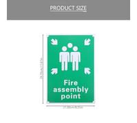 JEWEDECO Emergency Safety Sign Gathering Point Sign for Office and Garden Sturdy 1.5mm Thick Green Pvc Board Easy to Identify Fire Assembly Point 298 X 210 Mm