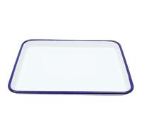 JEWEDECO Enamel Bake Pan Rectangular 10.63x7.48x0.98in Easy to Clean Oven Tray for Baking and Serving