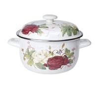 JEWEDECO Enamel Soup Pot Handle Stew Pot 9.43x7.07x5.89in Acid and Alkali Resistance Smooth Surface Kitchen Cooking Home Kitchen Random Color