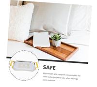 JEWEDECO European Style Gold Stripe Stainless Steel Fruit Tray Lightweight Decorative Serving Plate for Snacks Candy Jewelry Display Suitable for Home Kitchen Picnic Party