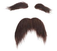 JEWEDECO Fake Beard with Authentic Appearance and Mustache Set for Plush Velour , Effortless Application with Safe to Wear Material , for Halloween and Costume Parties