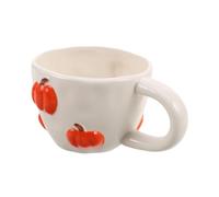 JEWEDECO Fall Pumpkin Ceramic Mug with Comfortable Handle for Coffee Tea Hot Fade Design Ergonomic Grip for Halloween Thanksgiving Festive Drinkware
