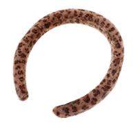 JEWEDECO Fashionable Leopard Print Headband for Women Cozy Plush Wide Hairband Non-slip Design for Fall and Vintage Style Hair Accessory for Any Occasion
