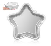 JEWEDECO Five-Pointed Star Cake Pan Non-Stick Baking Mold for Cupcakes Brownies and Mini Bread, Silver Cartoon Fondant Dessert Mold Suitable for Birthday Party Baking