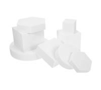 JEWEDECO Foam Geometric Jewelry Props Decorative Cube Photography Background for Cosmetics Product Display in White