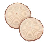 JEWEDECO Garden Stepping Stones Decorative Path Pavers Wood Beige 2pcs