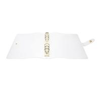 JEWEDECO Gold Glitter PVC 6-Ring Binder Notebook Cover A6, Diary Journal Book Protector for Travel and Office, Refillable Notepad Shell for School Supplies