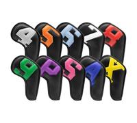 JEWEDECO Golfs Club Cover 10pcs Golf Iron Head Covers Water-proof Putter Cover with Colorful Numbers for Golf Sports