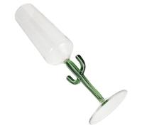 JEWEDECO Green Cactus Shaped Sparkling Wine Flutes Made of Glass with Enhanced Aromatic Experience and Decorative Versatility, for Home Bar and Family Bbqs