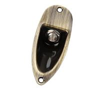 JEWEDECO Guitar Input Jack Plate Boat Design and Socket for Electric Guitar Pickup Easy Installation Replacement Parts