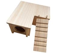 JEWEDECO Hamster Hide House Wooden Rabbit Castle Easy to Install Promote Chewing Instincts Beige Small Animal Hut for Training The Pet and Having Fun with The Pet Suitable for Sugar Gliders