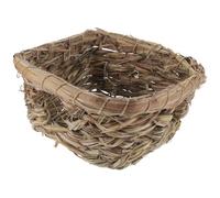 JEWEDECO Hamster Nest Grass Woven Pet Nest Comfortable Warm Grass Material 11.00x9.43x4.72in for Relax Exploring Small Pets Pigeon Guinea Pig