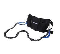 JEWEDECO Hands Free Dog Running Belt with Built-in Zipper Pouch, Adjustable Nylon Waist Leash for Walking and Jogging, Dual Handle and Retractable Bungee for Secure Pet Control