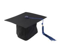 JEWEDECO Hat Polyester Black for Adults Graduation Adjustable Students and with Sturdy Material and Tassel, for College Graduation and School Disco Events