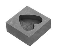 JEWEDECO Heart Shape Graphite Casting Mold for DIY Jewelry Melting Gold Silver Copper Brass Ingot Durable Corrosion Resistant High Temperature Smelting Tool