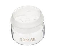 JEWEDECO High Borosilicate Glass Weighing Bottle Clear Round Jar for Laboratory Sample Storage Compact Flat Design with Stable Weight Transparent Glass Container for Chemical and Biological