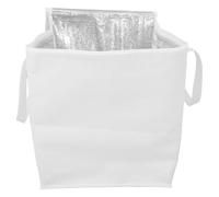 JEWEDECO Insulated Food Carrier Bag with Sturdy Cloth Material and Quick Insulation, White Thermal Pizza and Cake Transport Tote for Food Services and Parties, Reusable Meal Bag with Zipper