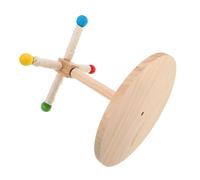 JEWEDECO Interactive Bird Stand Windmill for Cage Intellectual Stimulation Chewing Wood Hemp Rope Natural Wood Pet Stores Homes Parrot Budgie