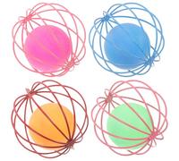 JEWEDECO Interactive Cat Balls for Indoor Cats, 4pcs Ping Pong Balls Set for Cage Play, Lightweight and Safe Exercise to Keep Your Kitten Active and Entertained Random Color