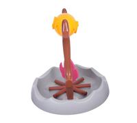 JEWEDECO Interactive Rolling Cat Treat Dispenser Puzzle with Rotating Barbecue for Indoor Cats Engaging Food Feeder for Mental Stimulation and Active Play