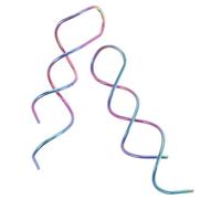 JEWEDECO Iridescent Stainless Steel Twist Dangle Earrings Colorful Spiral Tassel Drop Jewelry for Women Beach Parties Dates Chic Unique Design