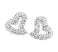 JEWEDECO Irregular Love Heart Rhinestone Earrings Studs Sparkling Bling Statement Jewelry for Women Elegant Sweet Versatile Design for Any Occasion