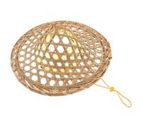 JEWEDECO Japanese Samurai Cosplay Hat with Creative Versatility and Distinctive Weaving Style, 36.5cm Bamboo Conical Hat Suitable for Beach and Farming Activities
