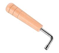 JEWEDECO L Shape Lyre Harp Tuning Wrench with Wooden Handle and Metal Head for Adjusting Strings on Small Stringed Instruments, Comfortable Grip Tuning Tool for Lap Harp Repair
