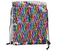 JEWEDECO Large Capacity Drawstring Backpack with Comfortable Carrying and Sparkling Sequin Design, Polyester Material Gym Bag for Shopping and Camping