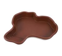 JEWEDECO Large Tortoise Feeding Dish Made of Sturdy Abs with Landscape Ornament Design and Reptile Water Dish to Promote Wellbeing and Comfortable for Turtle Bathing and Reptile Enclosure
