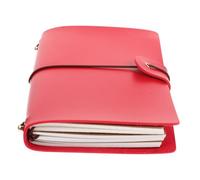 JEWEDECO Leather Journal Notebook Red Passport Style A5 Binder Refillable Daily Planning Notebook for Students and Office Work