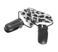 JEWEDECO Leopard Print Shawl Clips for Women, Elastic Scarf Clip Cardigan Clamp, White Patterned Sweater Dress Brooch for Ladies