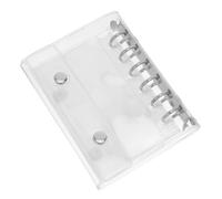 JEWEDECO Loose Leaf Folder Binder Notebook A7 5 Rings round Ring Pvc Mini Notebook High Transparency Refillable Binder for Creative Journaling Students with 20pcs Pockets