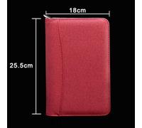 JEWEDECO Loose-leaf Notebook Business Notepad with Calculator and 6 Ring Binder Zipper Notebook A5 Pu Faux Leather with Pen Loop and Cardholder Pockets, for Travel and Conference Use