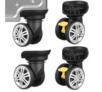 JEWEDECO Luggage Wheels Replacement Set 4pcs Universal Swivel Suitcase Caster Wheels Travel Trolley Repair Kit for Suitcases and Bags
