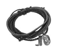 JEWEDECO Men Multi-layer Leather Bracelet with Cowboy Hat and Boot Charms Retro Bracelet for Men Stylish Western-themed Wrist Jewelry for Birthdays and Special Occasions