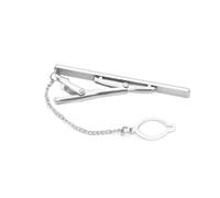 JEWEDECO Men's Silver Tie Bar Clip Pin Simple Metal Necktie Clamp with Spring Loaded Pinch for Business Shirts Prevents Tie Swinging Elegant and Smooth Finish Suitable for Formal and Casual