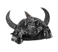 JEWEDECO Men's Viking Horn Hat Wide Brim Cowboy Hat Medieval Helmet King Helmet Headpiece for Women Birthday