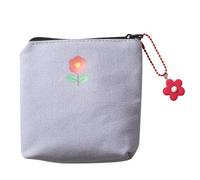 JEWEDECO Menstrual Pad Storage Bag Canvas Coin Pouch Small Portable Cosmetic Organizer Light Purple for Travel and Daily Use Random Color Random Color