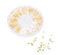 JEWEDECO Metal Nail Art Studs Rivet for Women and Elegant Golden Decorative Nail Gems Small Design Decor for Cell Phone Case and Invitation Card Decoration