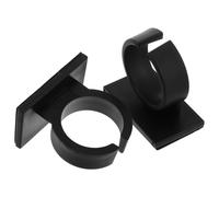 JEWEDECO Mic Flag Plastic Clip Adhesive Holder Clip-on with Microphone Design 2pcs Shock Mount Backing for Portable Black Microphone Accessories Speeches, News Interviews
