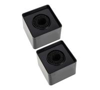 JEWEDECO Microphone Logo Flags for Professional Interviewers by Outdoor Interview Use 2pcs Black Abs Square Cube Station Easy Installation and Blank Surface