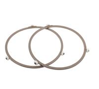 JEWEDECO Microwave Plate Support 2Pcs White Plastic Heat Resistant Round Tray Holder for Microwave Oven Kitchen Use